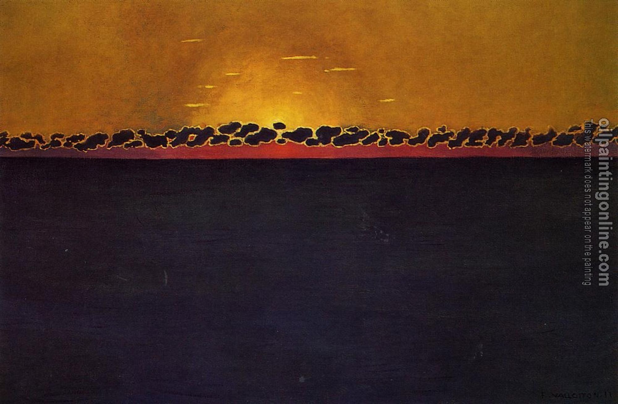 Felix Vallotton - Sunset, Gray-Blue High Tide